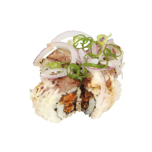 Seared beef rainbow roll