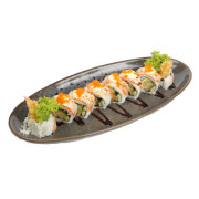 Super Seared Salmon Rainbow Fusion Roll